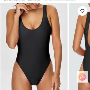 Zaful High Cut Backless Swimsuit - Black, size Large, NWT